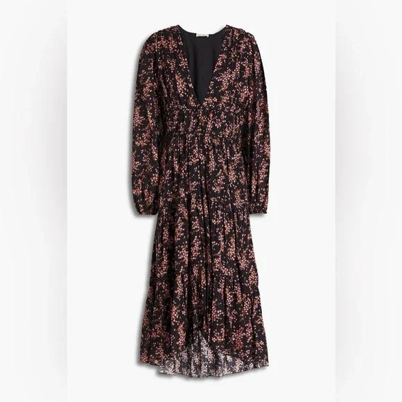 ULLA JOHNSON Joan floral print midi length dress size 10 - Picture 3 of 7